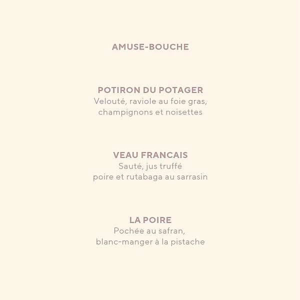 Menu Octobre Rose au Domaine de Fontenille - EN
