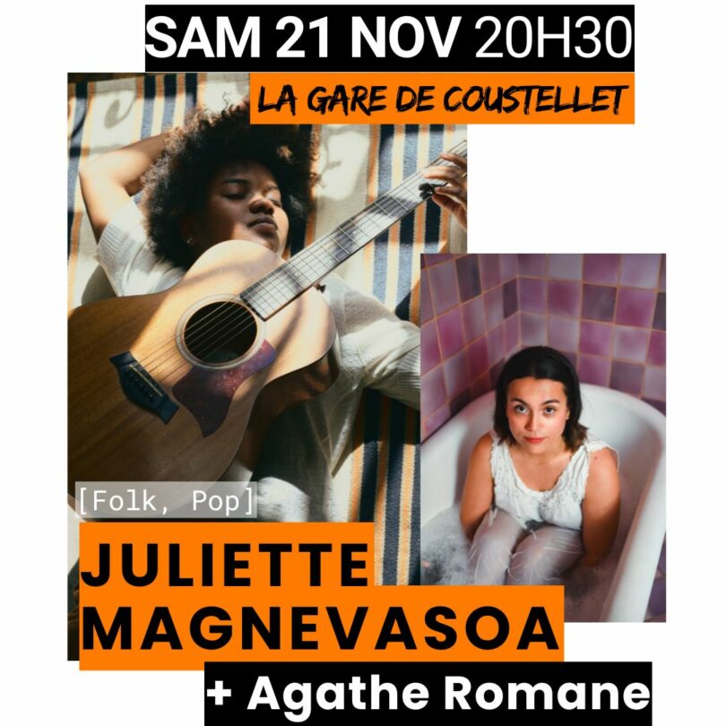 Poster for the Juliette Magnevasoa and Agathe Romane concert at La Gare de Coustellet