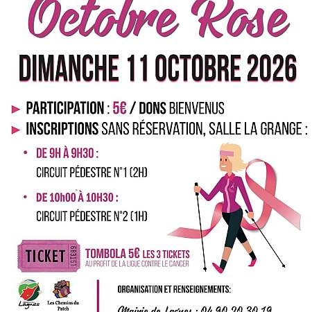 Pink October in Lagnes: charity walk 2026
