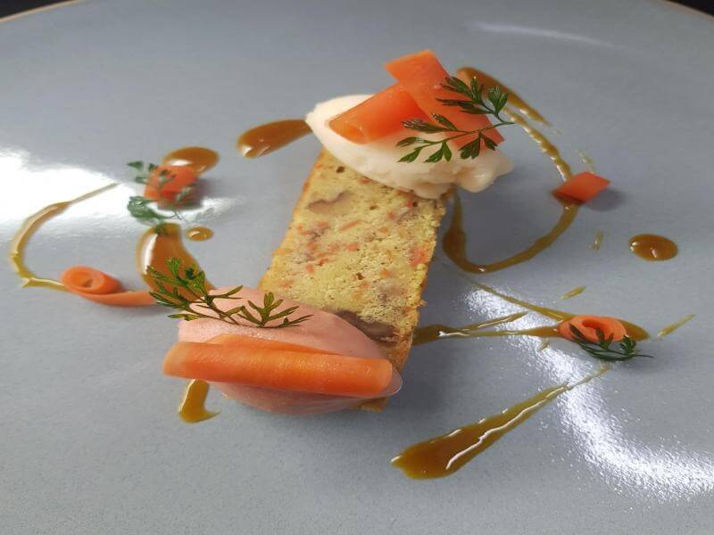 Carrot dessert by Chef Laurent Renoult - Restaurant L’Envol in Cavaillon