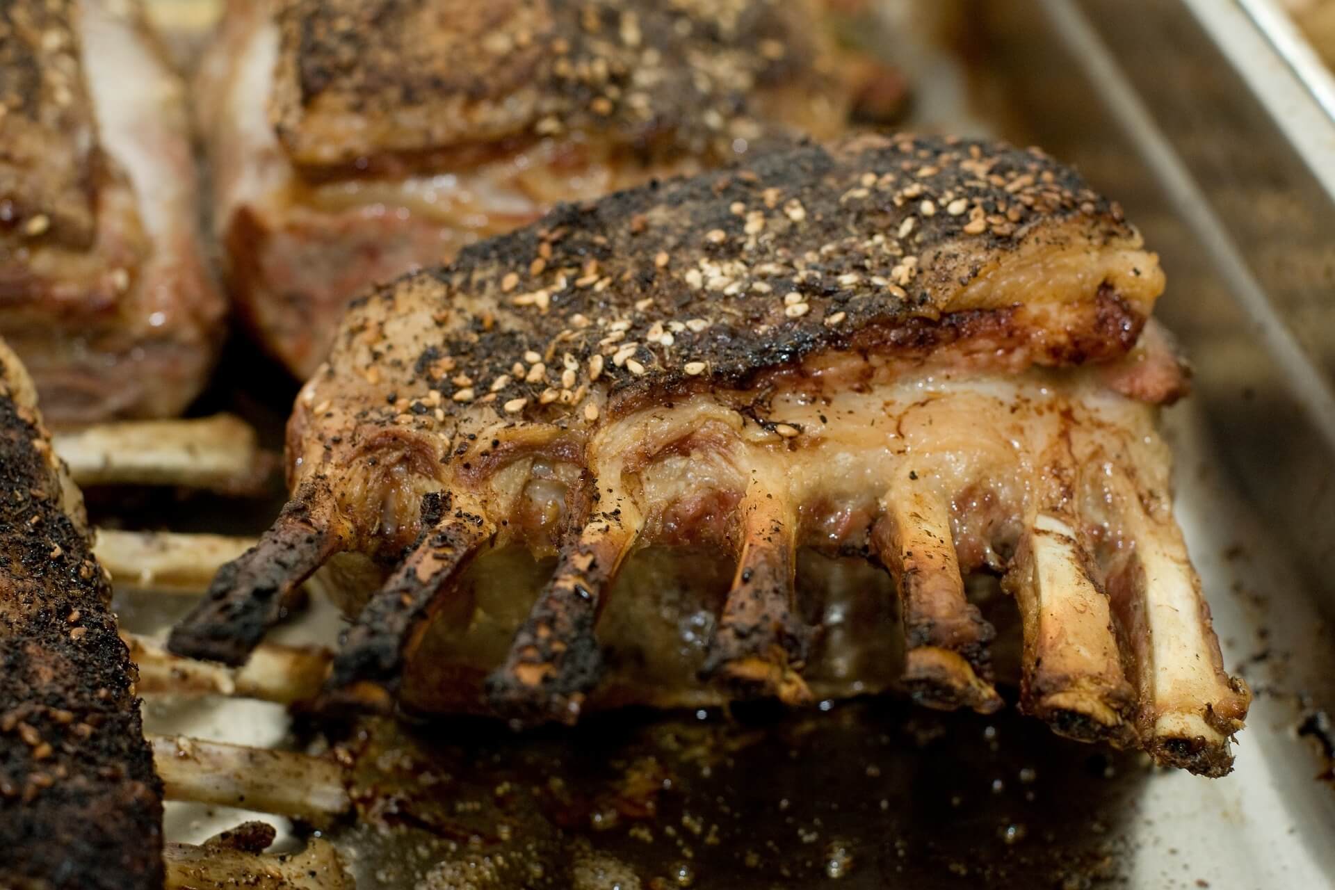 Rack of lamb with black olive tapenade