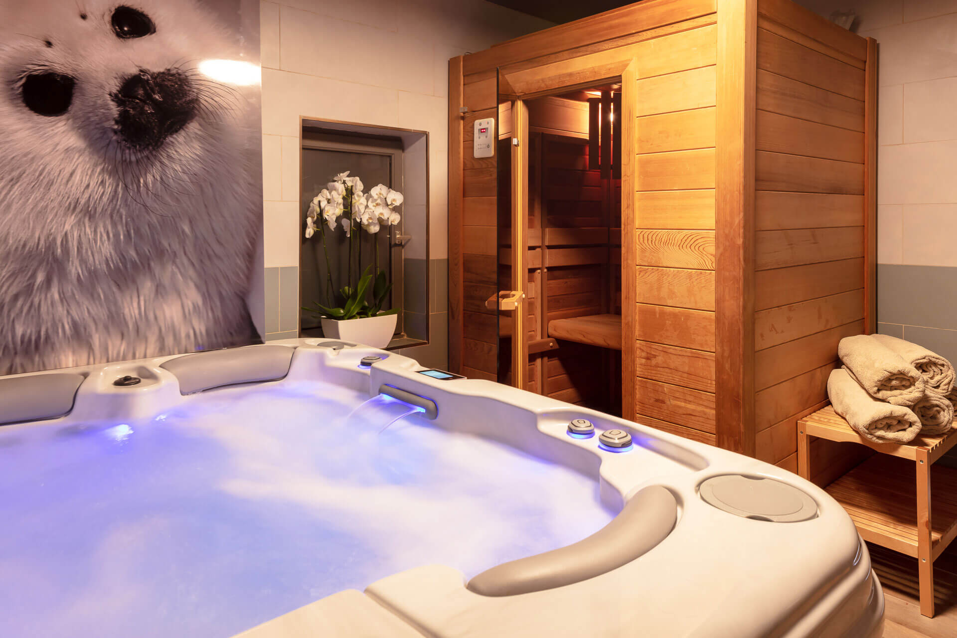 Jacuzzi and wellness area at Carcarille Hôtel & Spa in Gordes