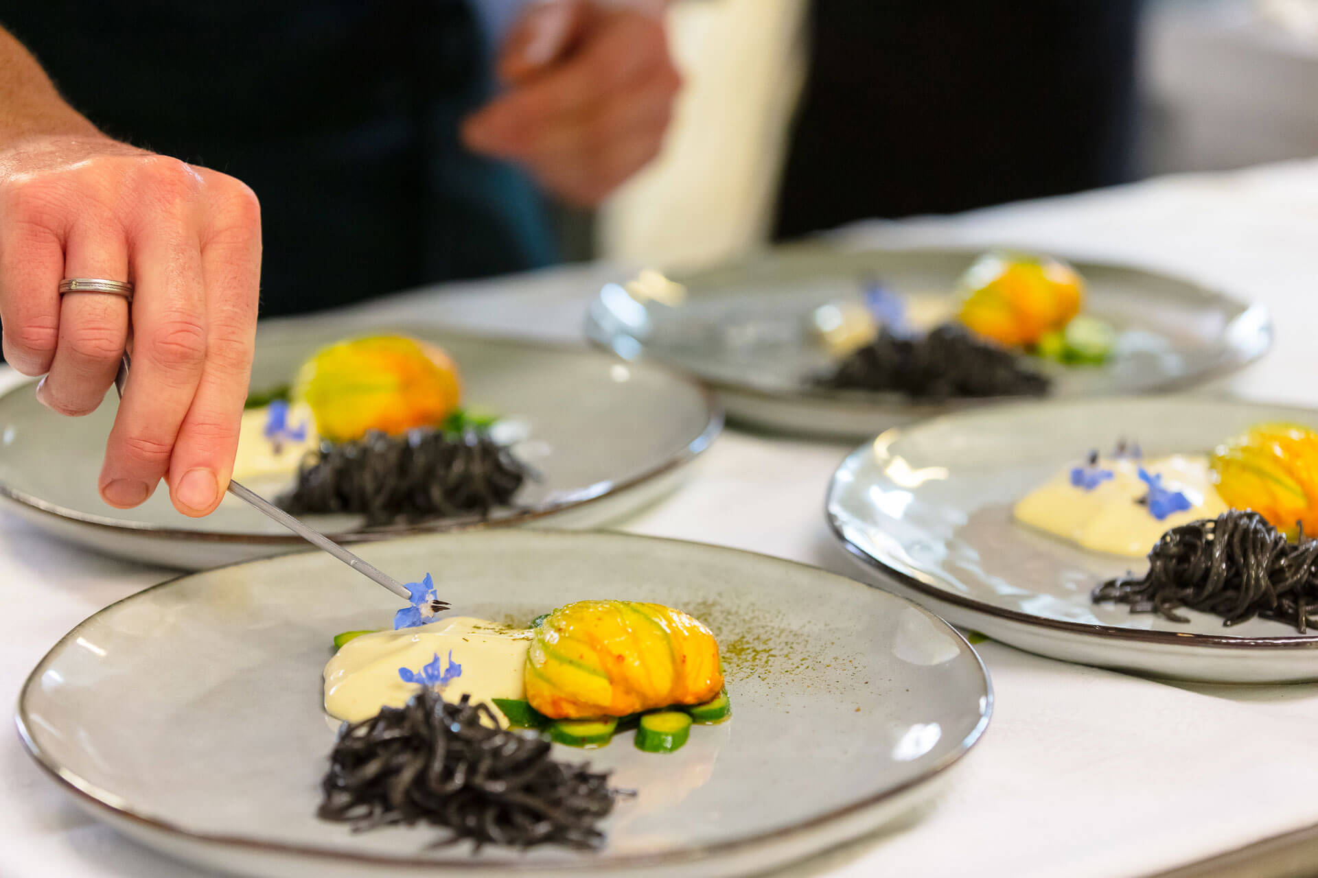 Table set at Restaurant Le C at Carcarille Hôtel & Spa in Gordes