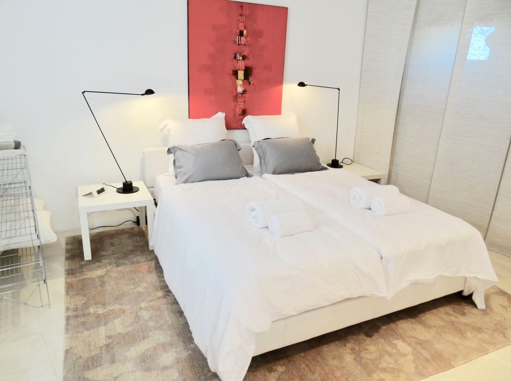 Bedroom at Les Cerisiers, Maison Bertuli, with king-size bed